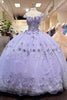 3D Floral Off Shoulder Cape Ball Gown by Elizabeth K GL3179 - Quinceanera Dresses