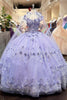 3D Floral Off Shoulder Cape Ball Gown by Elizabeth K GL3179 - Quinceanera Dresses