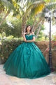 3D Floral Off Shoulder Ball Gown by Bella Princess PQ1002