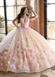 Rachel Allan RQ2190 3D Floral Off Shoulder Quinceanera Dress