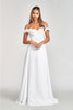 3D Floral Off Shoulder Slit Gown by Elizabeth K GL3018 - XS / White - Long Formal Dresses