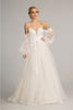 3D Floral Puff Sleeve Gown by Elizabeth K GL3015 - XS / Off White - Long Formal Dresses