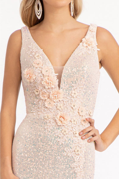 3D Floral Sequin Mermaid Dress by Elizabeth K GL3056 - Long Formal Dresses