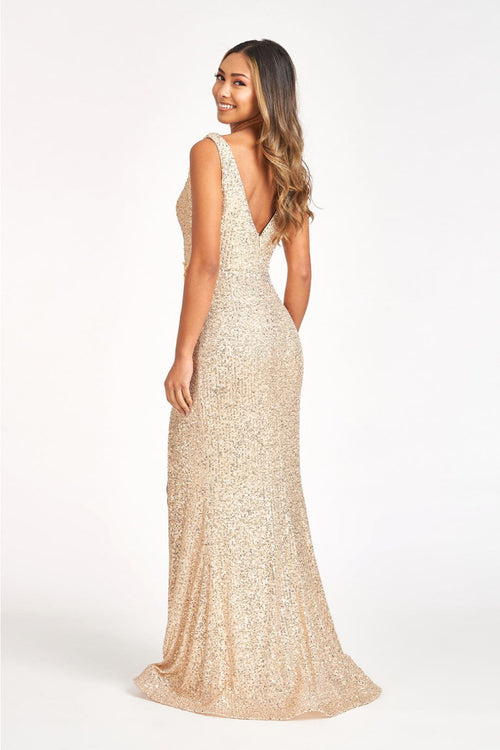 3D Floral Sequin Mermaid Dress by Elizabeth K GL3056 - Long Formal Dresses