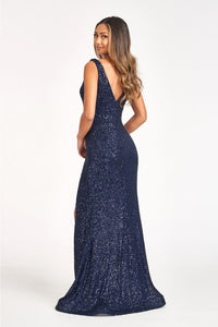 3D Floral Sequin Mermaid Dress by Elizabeth K GL3056 - Long Formal Dresses