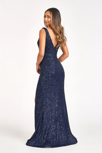 3D Floral Sequin Mermaid Dress by Elizabeth K GL3056 - Long Formal Dresses