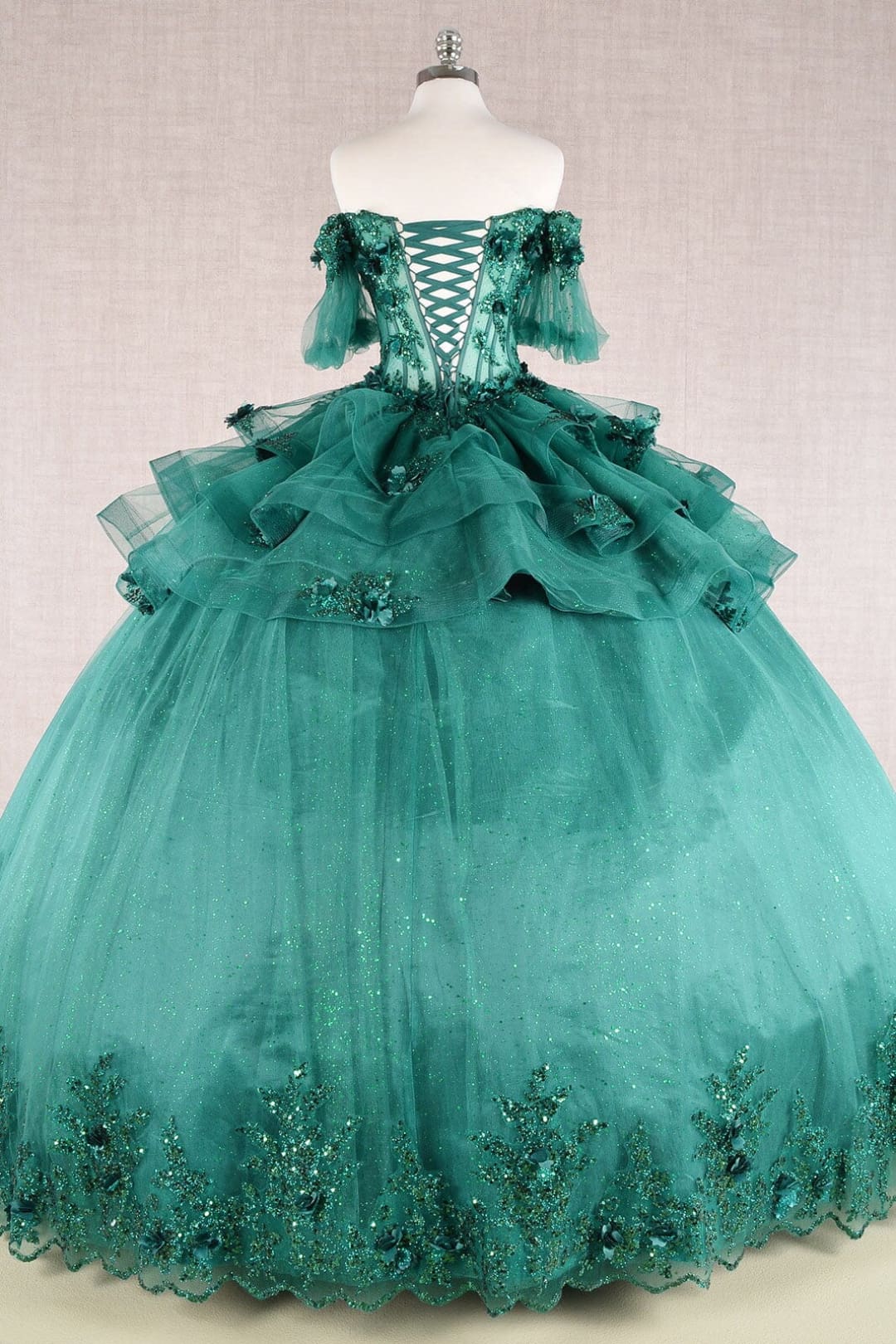 3D Floral Sheer Bodice Ball Gown by Elizabeth K GL3180 - Quinceanera Dresses