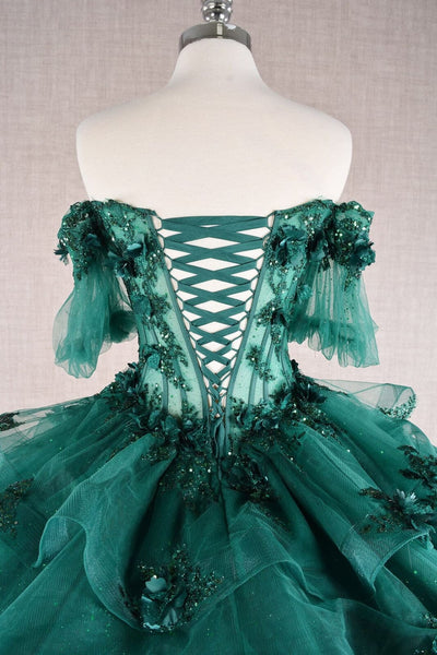 3D Floral Sheer Bodice Ball Gown by Elizabeth K GL3180 - Quinceanera Dresses