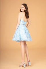 3D Floral Short Sweetheart Dress by Elizabeth K GS3091 - Short Cocktail Dresses
