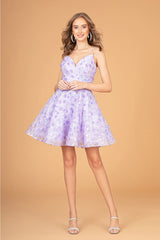 3D Floral Short Sweetheart Dress by Elizabeth K GS3091 - Short Cocktail Dresses