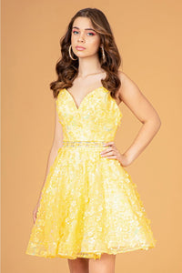 3D Floral Short Sweetheart Dress by Elizabeth K GS3091 - Short Cocktail Dresses