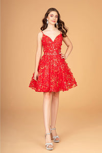 3D Floral Short Sweetheart Dress by Elizabeth K GS3091 - Short Cocktail Dresses