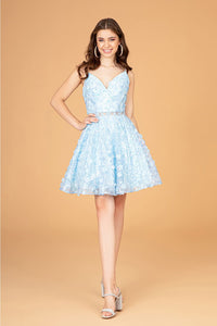 3D Floral Short Sweetheart Dress by Elizabeth K GS3091 - Short Cocktail Dresses