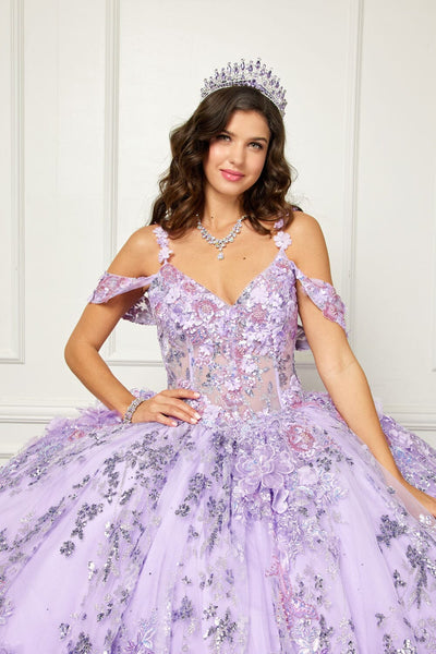 3D Floral Sleeveless Corset Ball Gown by Bella Princess PQ1048