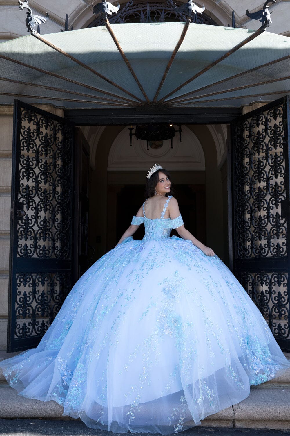 3D Floral Sleeveless Corset Ball Gown by Bella Princess PQ1048