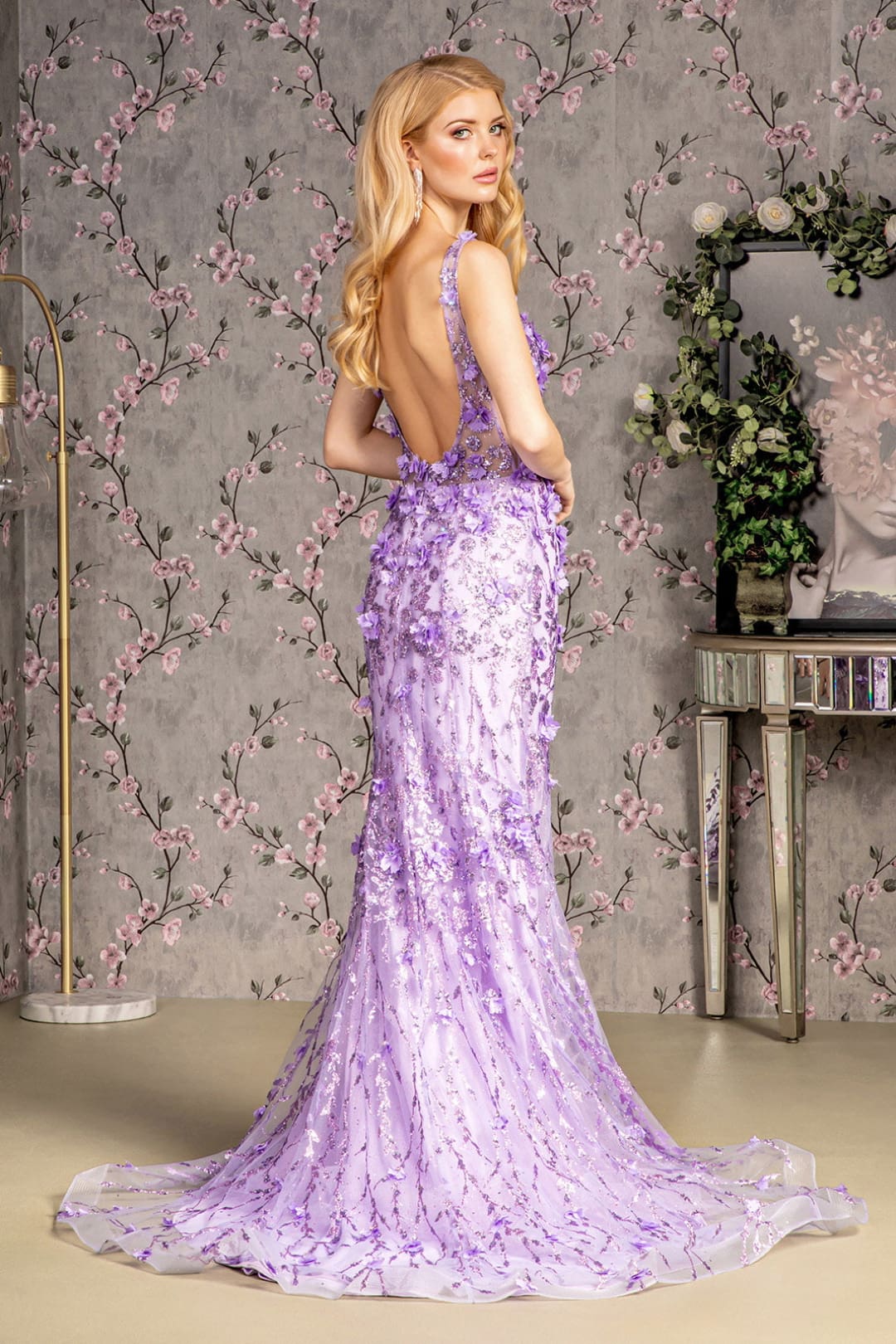 3D Floral Sleeveless Mermaid Dress by GLS Gloria GL3410 - Long Formal Dresses