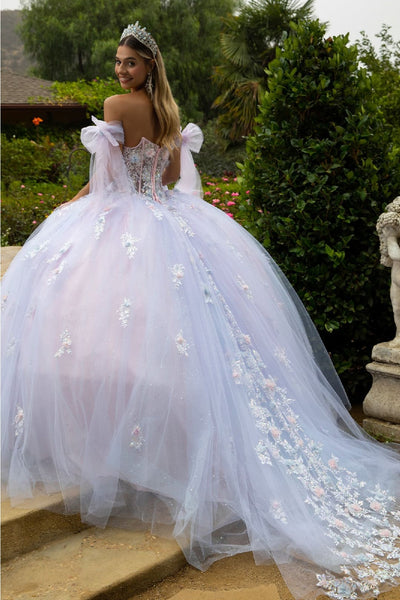 3D Floral Strapless Ball Gown by GLS Gloria GL3570 - Quinceanera Dresses