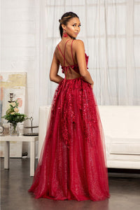 3D Floral Strappy Back Gown by Elizabeth K GL3033 - Long Formal Dresses