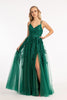 3D Floral Strappy Back Gown by Elizabeth K GL3033 - XS / Green - Long Formal Dresses