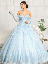 3D Floral Sweetheart Ball Gown by Elizabeth K GL1986