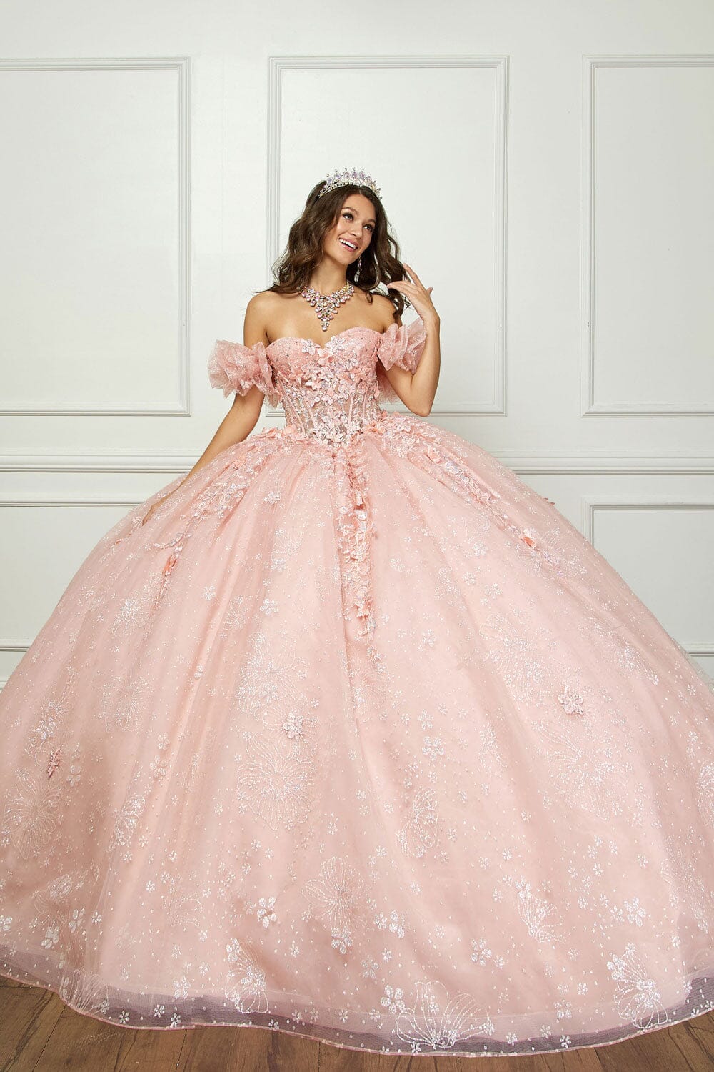 3D Floral Sweetheart Ball Gown by Bella Princess PQ1064