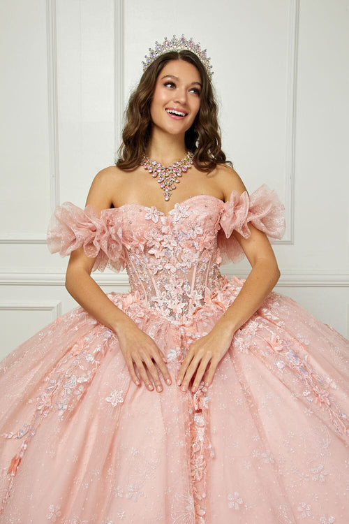 3D Floral Sweetheart Ball Gown by Bella Princess PQ1064
