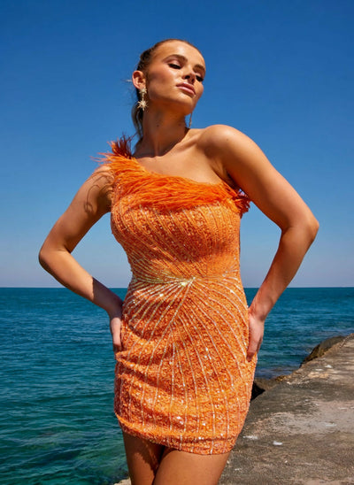 Primavera Couture 4002 One Shoulder Short Homecoming Dress