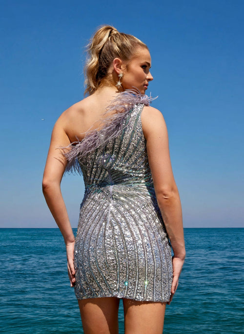 Primavera Couture 4002 One Shoulder Short Homecoming Dress