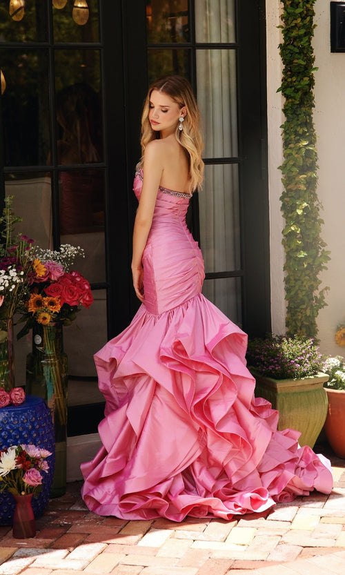 Ava Presley 40068 Mermaid Strapless Ruffled Prom Elegant Dress