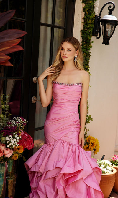 Ava Presley 40068 Mermaid Strapless Ruffled Prom Elegant Dress