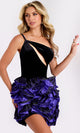 Velvet Cutout Dress with 3D Rosettes from Jovani