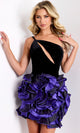 Velvet Cutout Dress with 3D Rosettes from Jovani