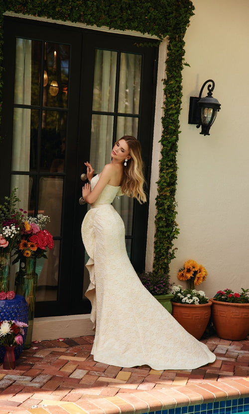 Ava Presley 40146 Floor-Length Long Off-Shoulder Thigh-High Slit Ruffled Dress