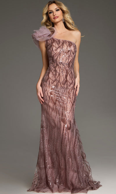 Jovani 40167 - Ruffle Sleeve Sequin Ornate Gown