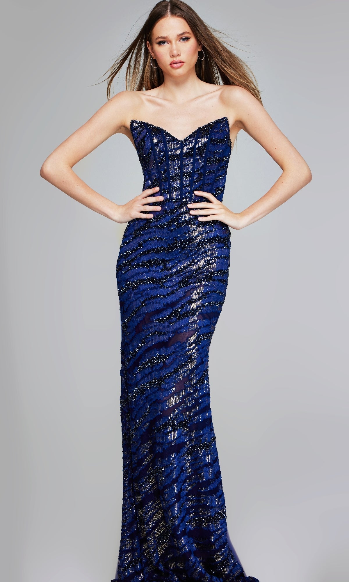 Jovani 40181 Vestido formal largo hasta el suelo para eventos especiales