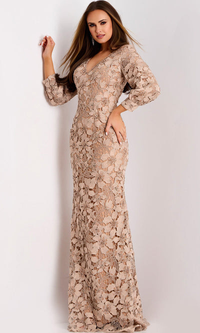 Floral Lace Evening Gown by Jovani