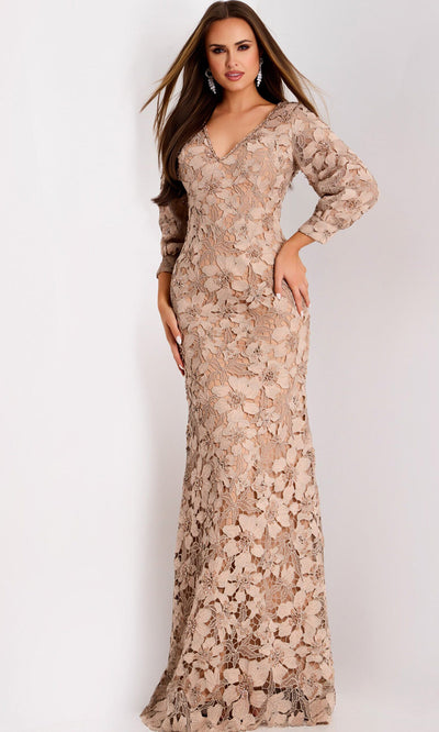 Floral Lace Evening Gown by Jovani
