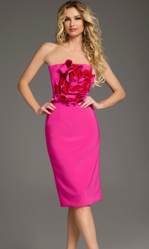 Jovani 40215 - Elegant Strapless Rosette Dress