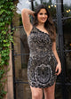 Rachel Allan 40268 Bead Print Short One Shoulder Dress