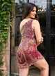 Rachel Allan 40268 Bead Print Short One Shoulder Dress