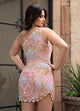 Rachel Allan 40268 Bead Print Short One Shoulder Dress