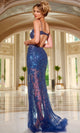 Vestido largo azul marino clásico para desfiles – Jovani 40276