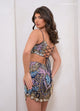 Rachel Allan 40410 Beaded Print Short 2-Piece Dress