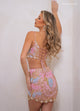 Rachel Allan 40410 Beaded Print Short 2-Piece Dress