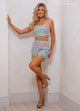 Rachel Allan 40410 Beaded Print Short 2-Piece Dress