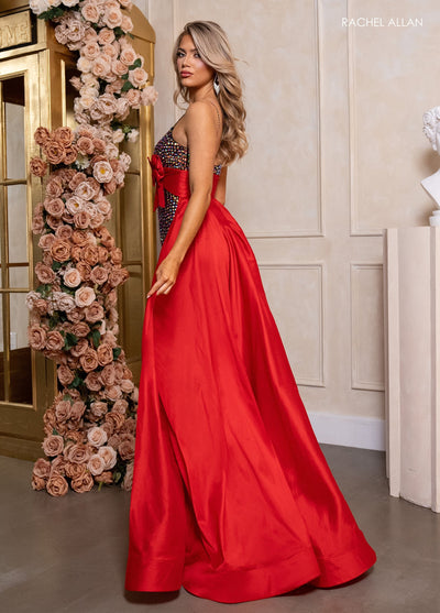Rachel Allan 40416 Beaded Sleeveless Overskirt Dress