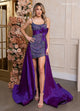 Rachel Allan 40416 Beaded Sleeveless Overskirt Dress