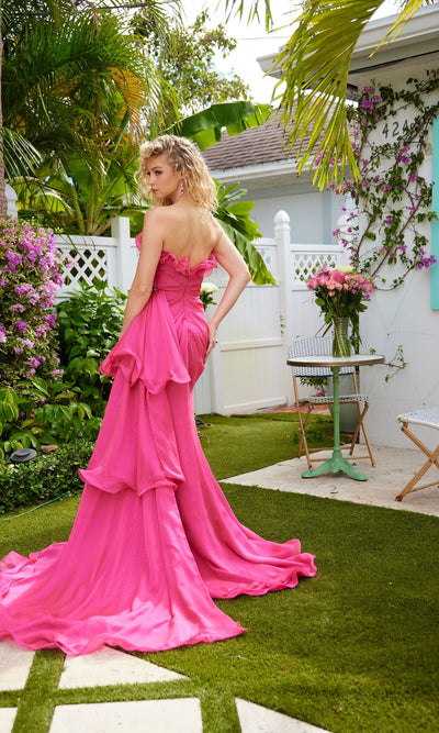 Ava Presley 40532 Glamorous Romantic Long Strapless Slit Ruffled Dress