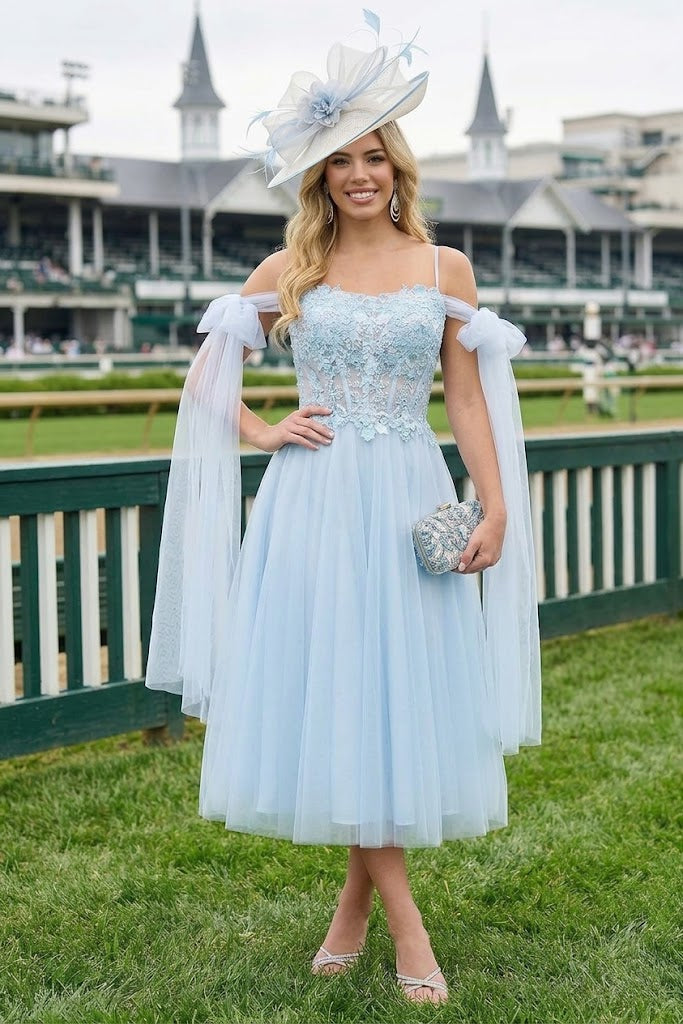 Kentucky Derby Dress Race Outfit in Baby Blue By May Queen MQ2089