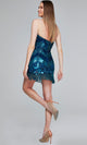 Jovani 40811 - Sequin Chevron Fringe Cocktail Dress